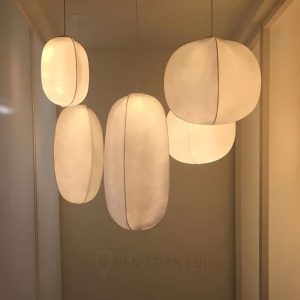 Đèn vải trái khế thả chùm trang trí không gian phòng khách