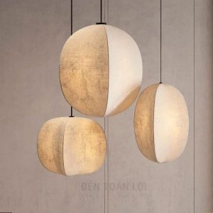 Đèn vải trái khế thả chùm trang trí không gian phòng khách