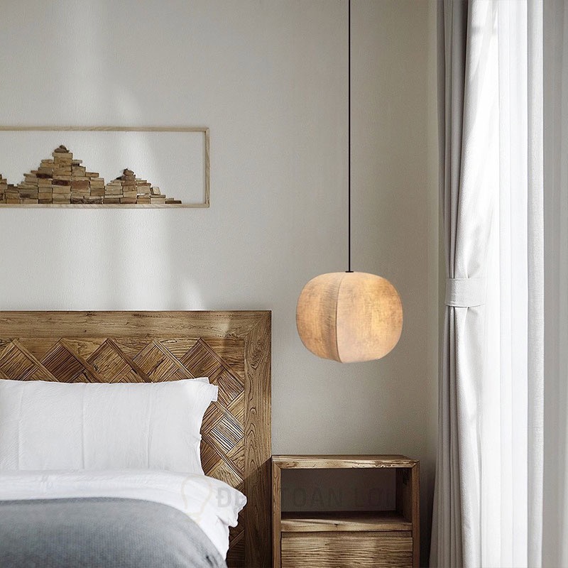 Đèn vải trái khế thả chùm trang trí không gian phòng khách