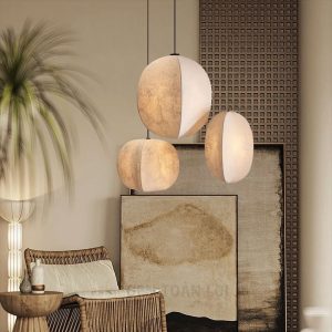 Đèn vải trái khế thả chùm trang trí không gian phòng khách