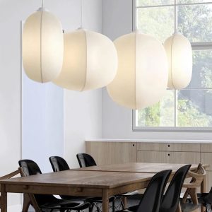 Đèn vải trái khế thả chùm trang trí không gian phòng khách