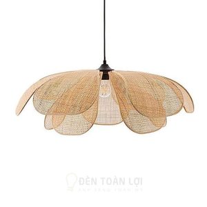 Đèn cánh hoa mây caro, mây mắt cáo phong cách Wabi Sabi Nhật