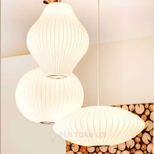 Bộ đèn vải nhiều kiểu treo ngẫu nhiên trang trí sảnh khách sạn