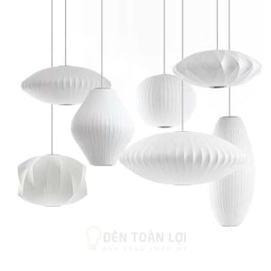 Bộ đèn vải nhiều kiểu treo ngẫu nhiên trang trí sảnh khách sạn