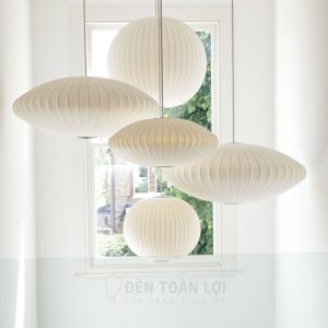 Bộ đèn vải nhiều kiểu treo ngẫu nhiên trang trí sảnh khách sạn