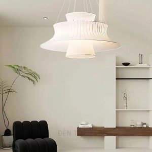 Đèn vải trang trí phòng khách bàn ăn nhà hàng 2 tầng