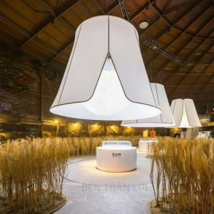 Mẫu đèn vải thiết kế thả trần không gian lớn không gian trưng bày