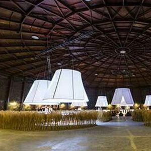 Mẫu đèn vải thiết kế thả trần không gian lớn không gian trưng bày