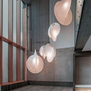 Đèn thả vải nghệ thuật hình tổ chim trang trí cầu thang thông tầng