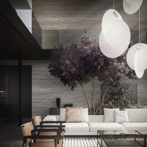 Đèn thả vải nghệ thuật hình tổ chim trang trí cầu thang thông tầng