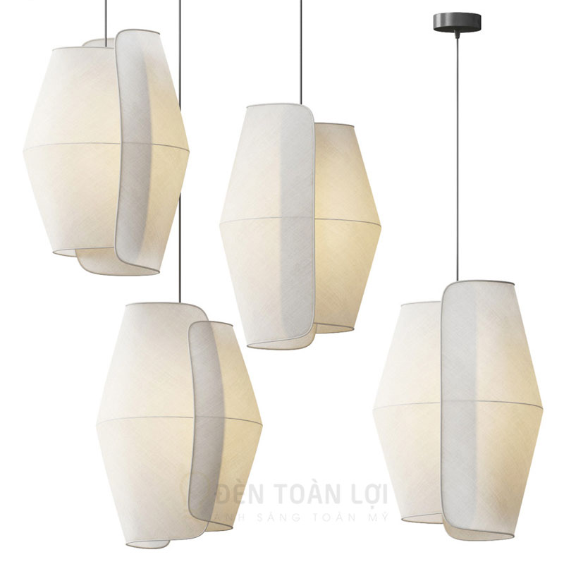 Đèn vải kén gấp nghệ thuật thả trần trang trí bàn ăn, phòng ngủ