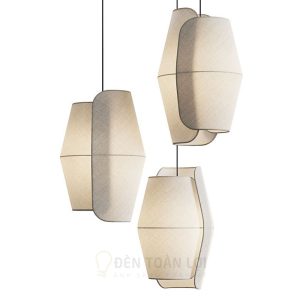 Đèn vải kén gấp nghệ thuật thả trần trang trí bàn ăn, phòng ngủ