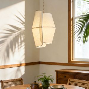 Đèn vải kén gấp nghệ thuật thả trần trang trí bàn ăn, phòng ngủ