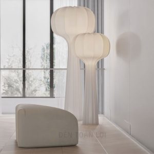 Đèn vải nấm mây nghệ thuật để sàn trang trí phòng khách