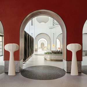 Đèn vải nấm mây nghệ thuật để sàn trang trí phòng khách