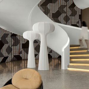 Đèn vải nấm mây nghệ thuật để sàn trang trí phòng khách