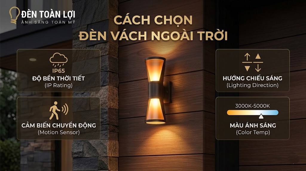 Cách chọn đèn vách ngoài trời