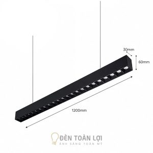 Đèn thả văn phòng 1m2 rộng 30mm cao 60mm 24W